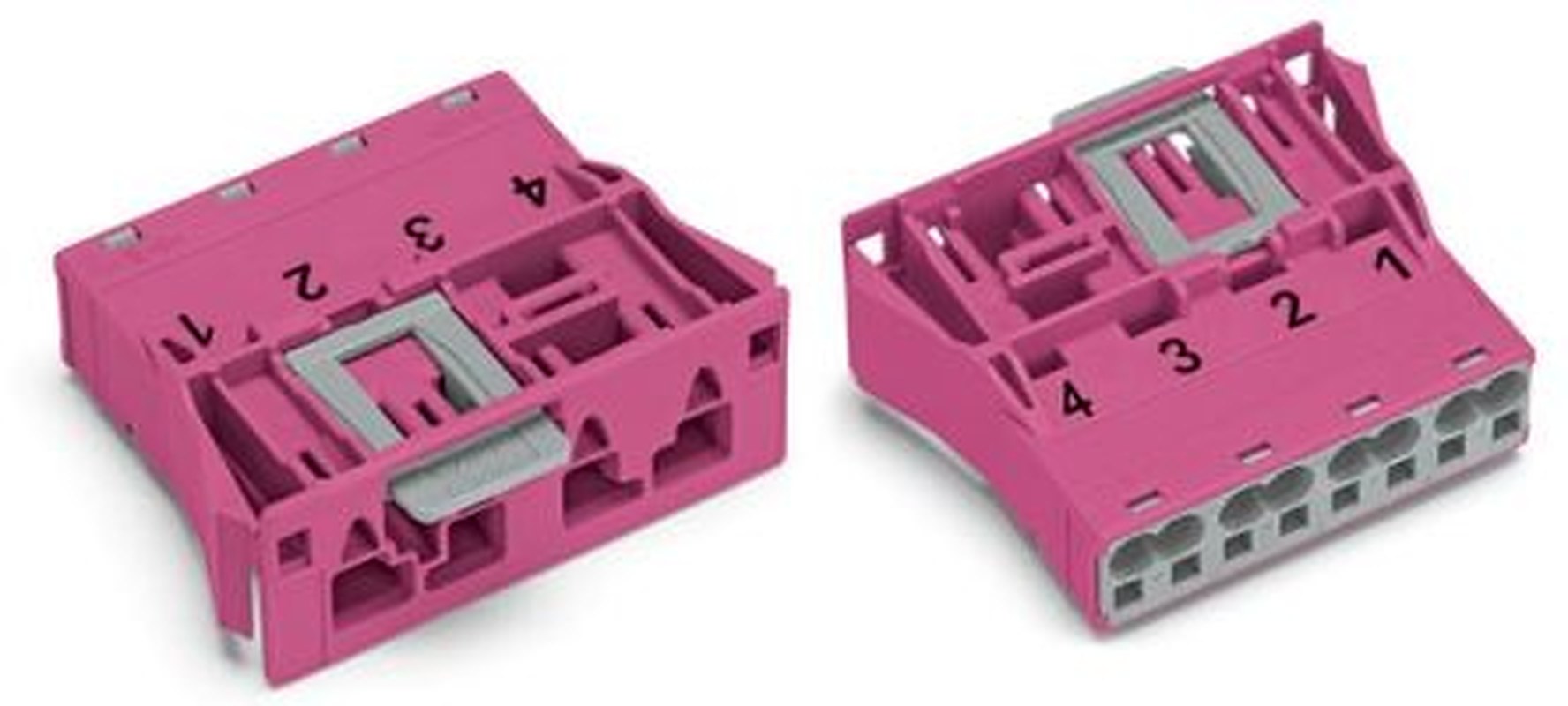 WAGO 770 Series Snap-in Plug Male Cage Clamp, 4-Pole, 25A, 3-Way, IP20