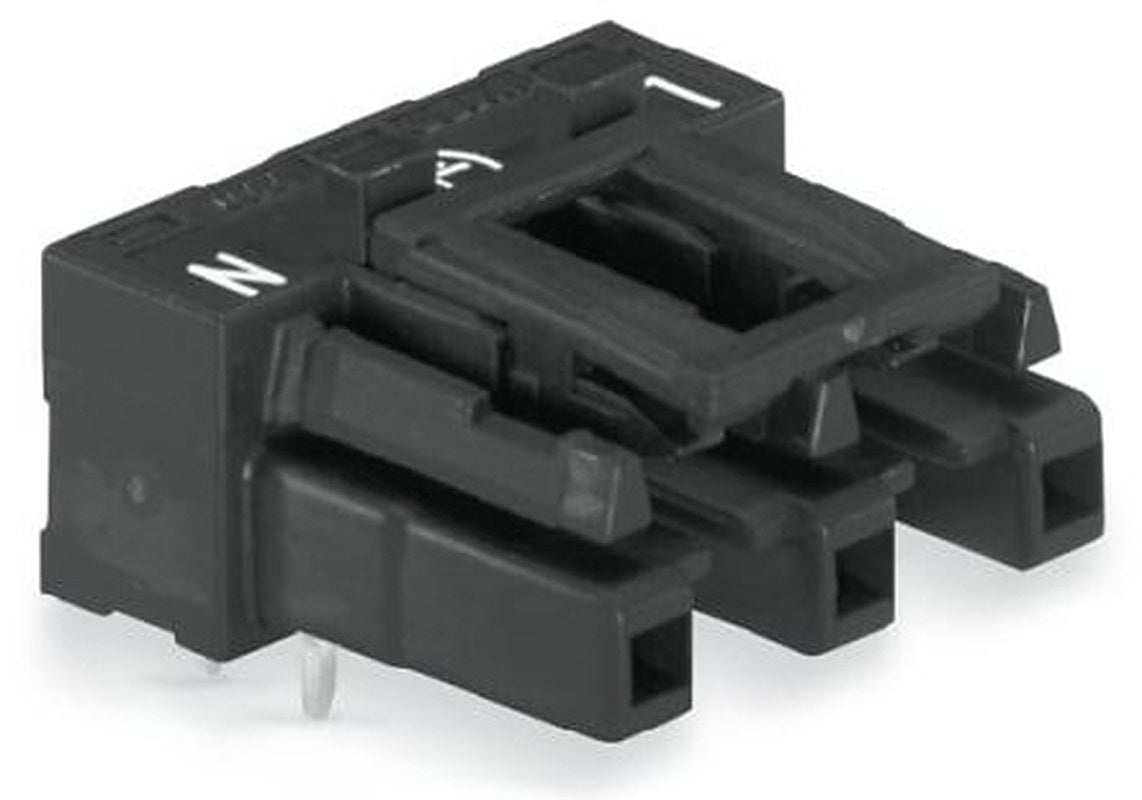 WAGO 770 Series Angled PCB PCB Socket, 3-Contact, 1 Row, 10 mm Pitch Cage Clamp