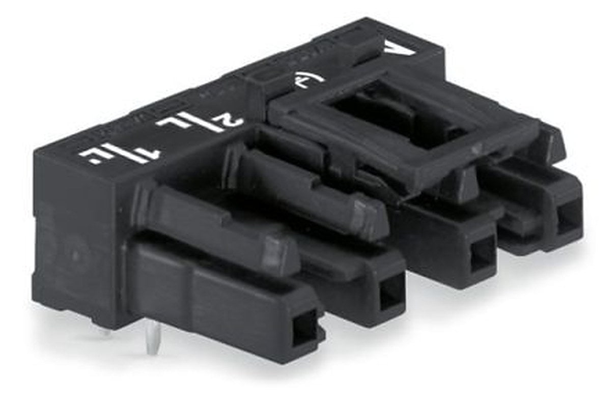 WAGO 770 Series Angled PCB PCB Socket, 4-Contact, 1 Row, 10 mm Pitch Cage Clamp