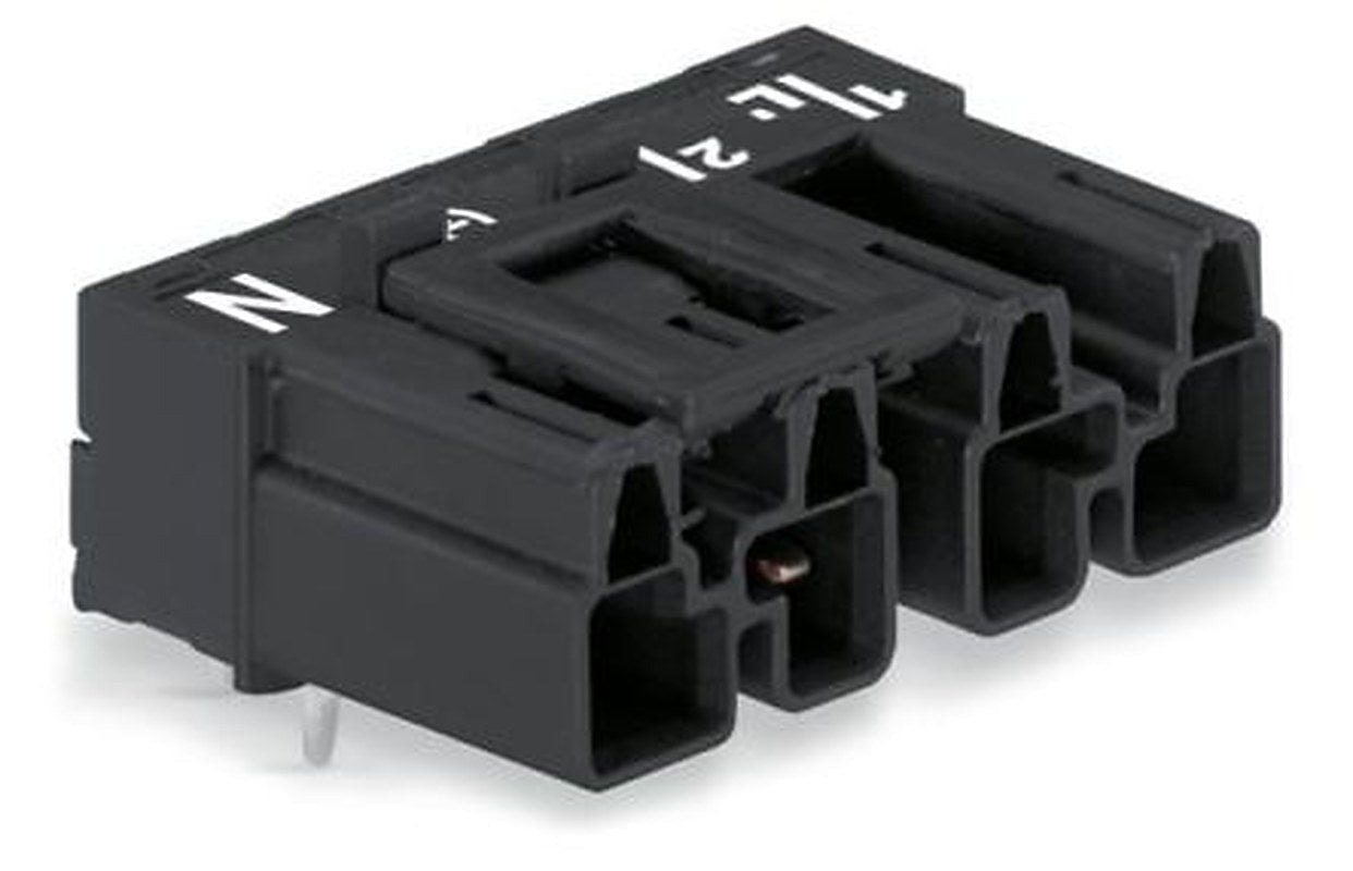 WAGO 770 Series Angled PCB PCB Header, 4 Contact(s), 10 mm Pitch, 1 Row, Shrouded