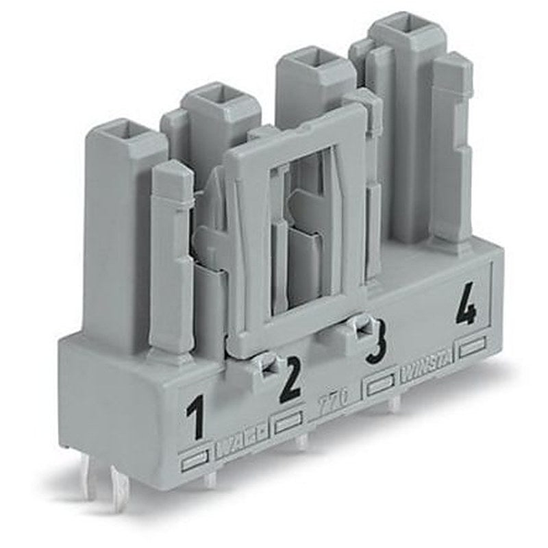 WAGO 770 Series Straight PCB PCB Socket, 4-Contact, 1 Row, 10 mm Pitch Cage Clamp