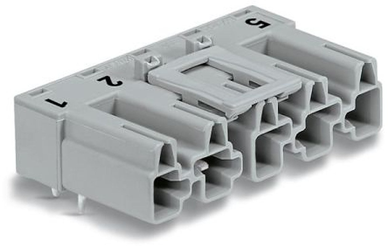 WAGO 770 Series Angled PCB PCB Header, 5 Contact(s), 10 mm Pitch, 1 Row, Shrouded