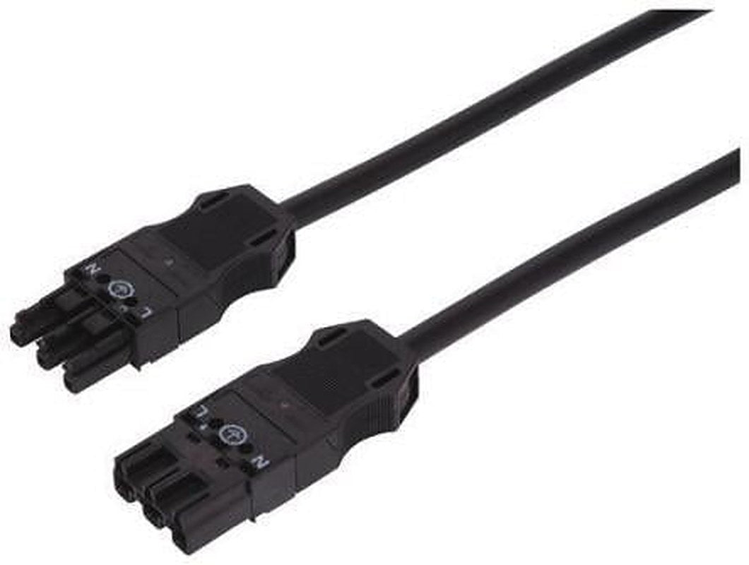 WAGO 3-Pin Miniature Power Connector to 3-Pin Miniature Power Connector Power Cord, 3 m Black Polyvinyl Chloride WINSTA