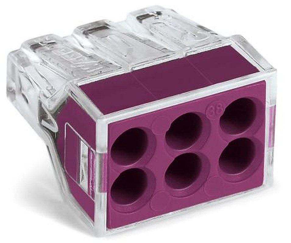 WAGO 773 PUSH WIRE Series Junction Box Connector, 6-Way, 24A Push-in