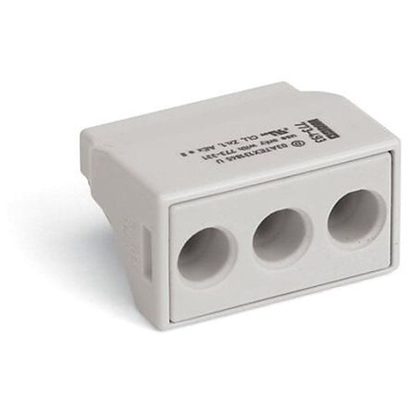 WAGO 773 Series Junction Box Connector, 3-Way, 10AWG, 14 AWG Wire, 42A Push-in