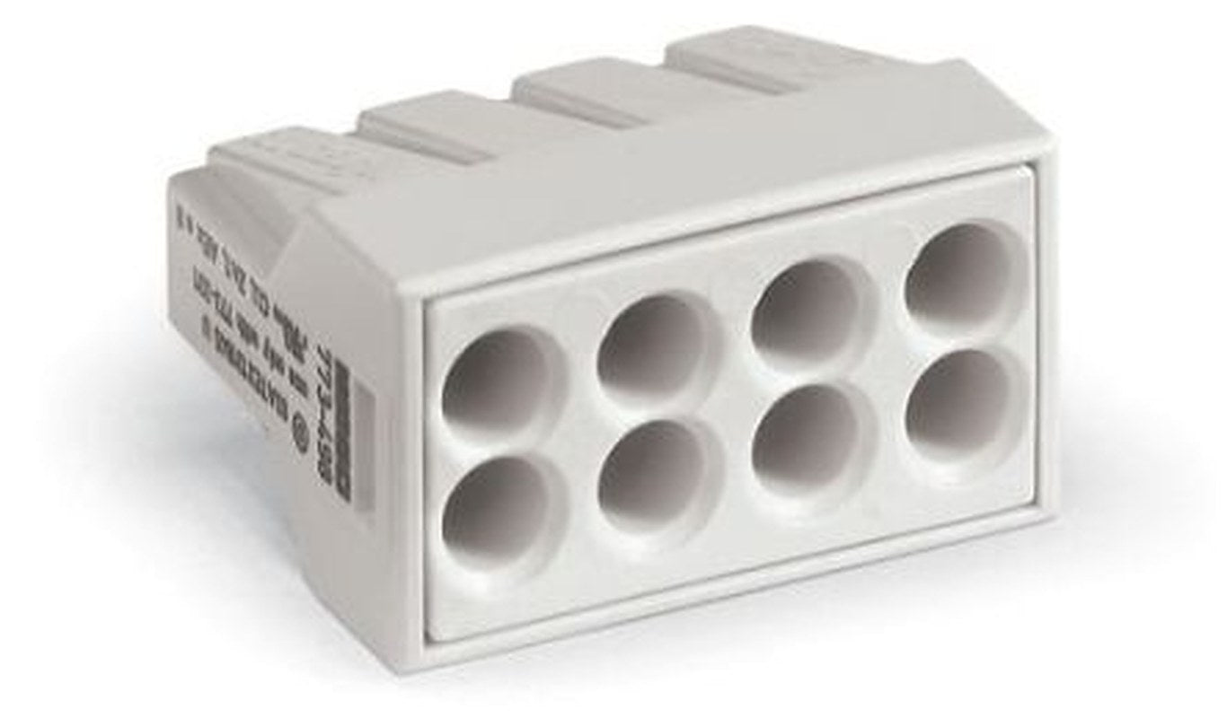 WAGO 773 Series Junction Box Connector, 8-Way, 14AWG, 18 AWG Wire, 24A Push-in