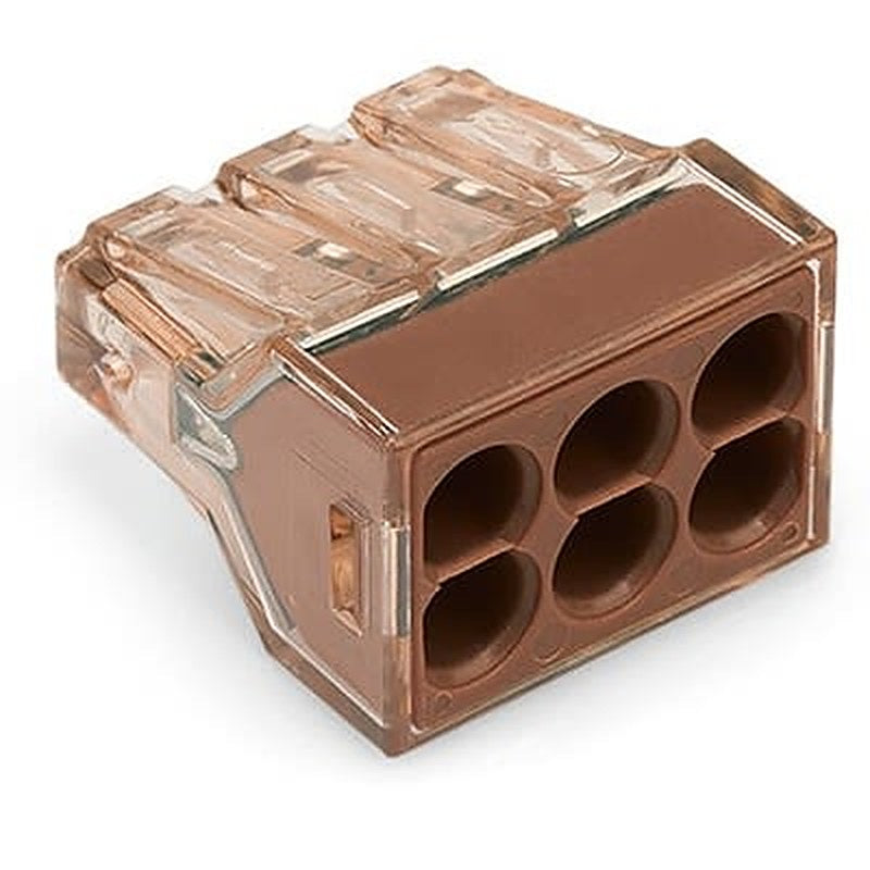 WAGO, 773 Wire Splice Connector, Brown, Insulated, Tin 12 AWG