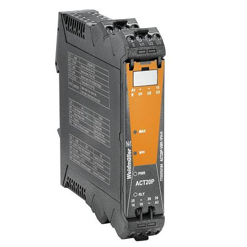Weidmüller ACT20P Series Limit Signal Transmitter, Voltage Input, Relay Output, 240V Supply