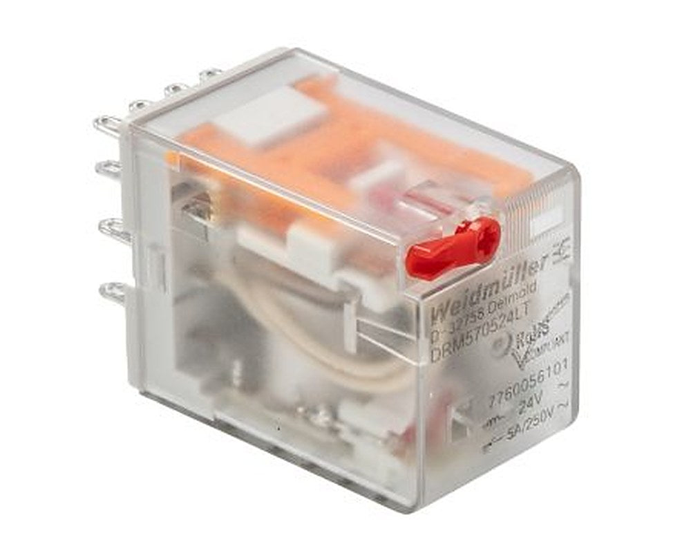 Weidmüller Panel Power Relay, 24V ac Coil, 5A Switching Current, 4PDT