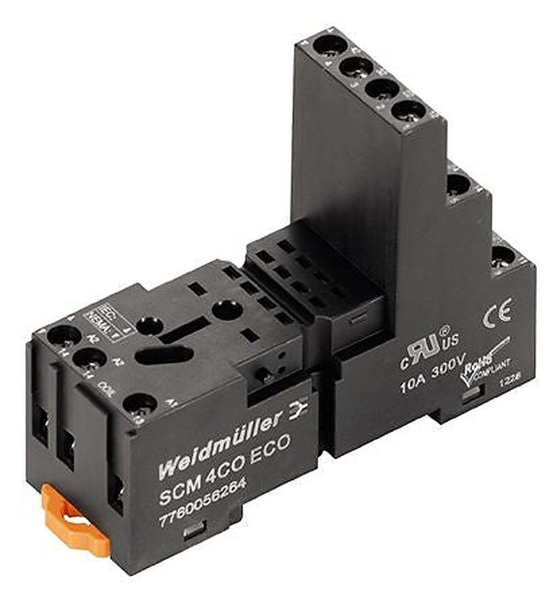 Weidmüller 4 Way 30V Panel Relay Socket, for use with D-SERIES DRM Relays