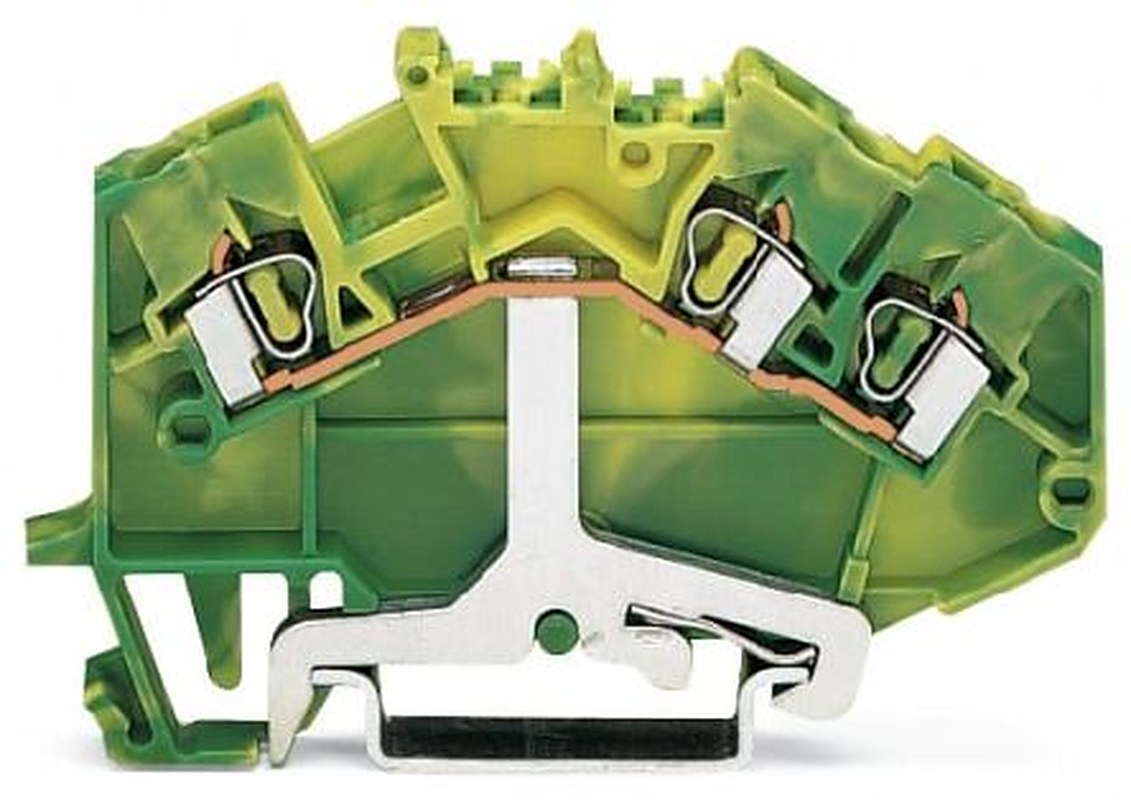 WAGO 3-Way DIN Rail Earth Terminal Block, 2.5mm², 14AWG Wire, Cage Clamp, Polyamide Housing