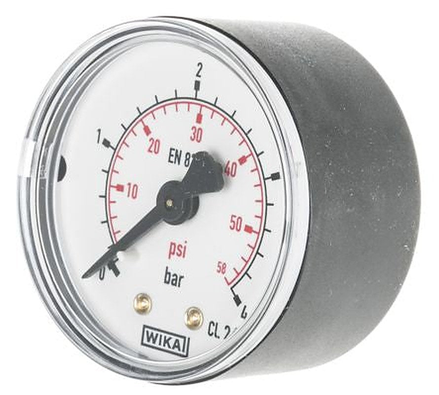 WIKA 1/4 in R Pressure Gauge, 50 mm, 4 bar, UKAS
