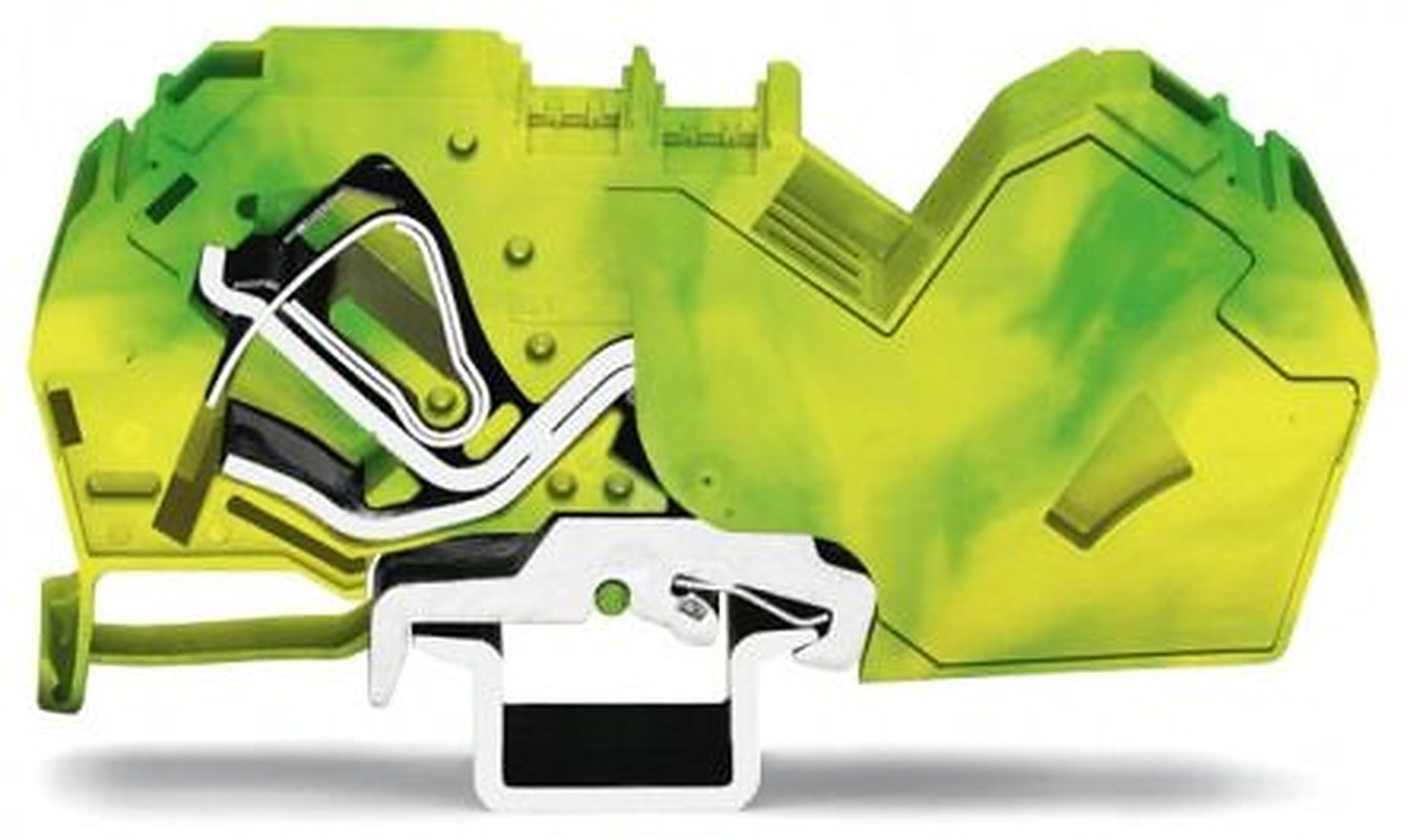 WAGO 2-Way DIN Rail Earth Terminal Block, 35mm², 2AWG Wire, Cage Clamp, Polyamide Housing
