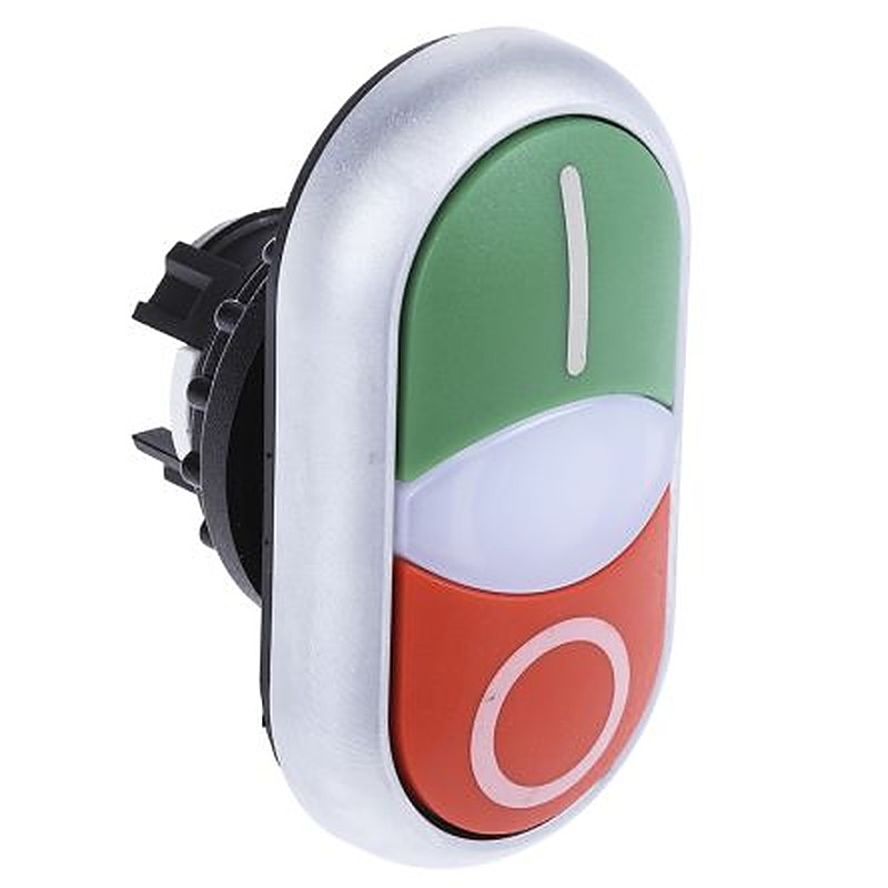 Eaton RMQ Titan M22 Series Green, Red Momentary Push Button Head, 22 mm Cutout, IP66