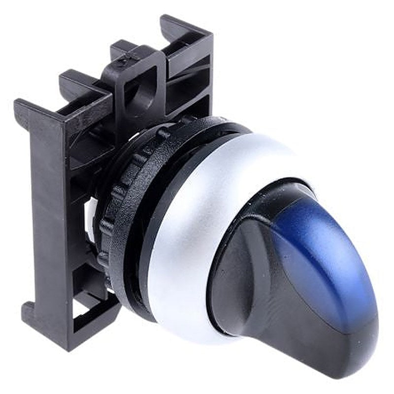 Eaton RMQ-Titan Series 2 Position Illuminated Selector Switch Head, 22 mm Cutout, Blue Handle, IP66