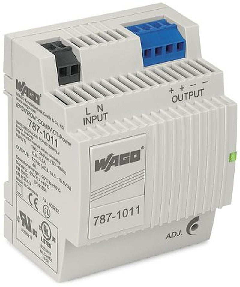 WAGO 787 Switched Mode Power Supply DIN Rail Power Supply 264V ac AC Input 12V dc, 4 A Output DC 48 W
