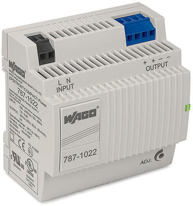 WAGO 787 Switched Mode DIN Rail Power Supply 230V ac/dc AC/DC Input 24V dc, 4 A Output DC 96 W