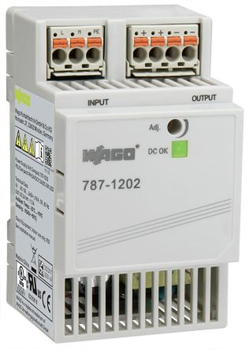 WAGO 787 Switched Mode DIN Rail Power Supply 230V ac/dc AC/DC Input 24V dc, 1.3 A Output DC 31.2 W