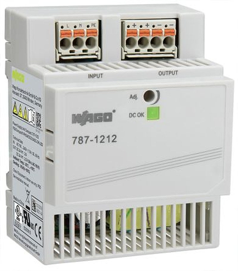 WAGO 787 Switched Mode DIN Rail Power Supply 230V ac/dc AC/DC Input 24V dc, 2.5 A Output DC 60 W