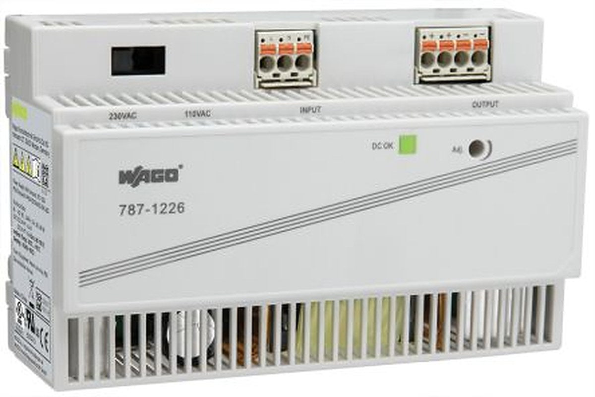 WAGO 787 Switched Mode DIN Rail Power Supply 230V ac/dc AC/DC Input 24V dc, 6 A Output DC 150 W