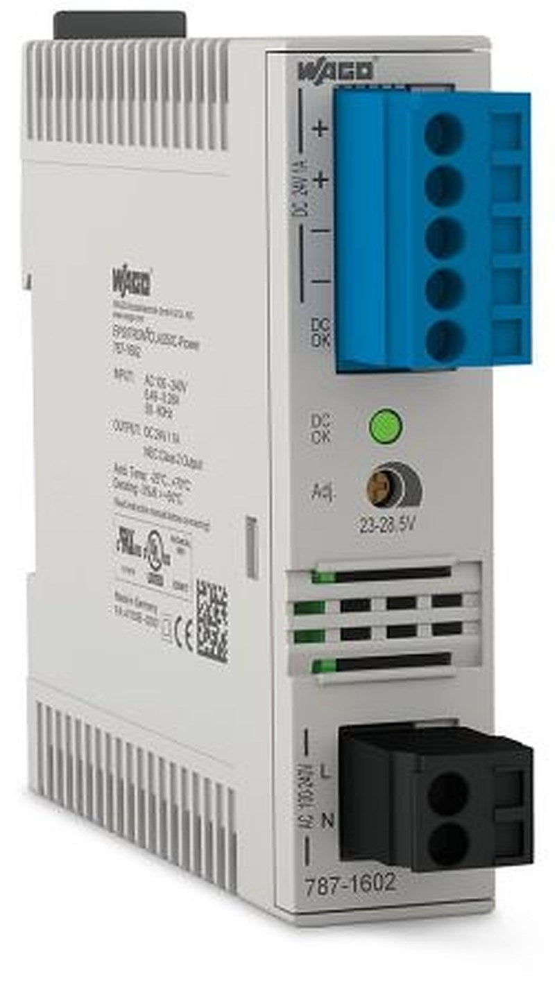 WAGO 787 Switched Mode Power Supply DIN Rail Power Supply 264V ac AC Input 24V dc, 1 A Output DC 24 W