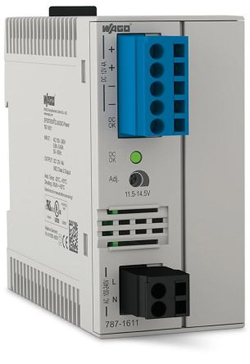 WAGO 787 Switched Mode Power Supply DIN Rail Power Supply 264V ac AC Input 12V dc, 4 A Output DC 48 W