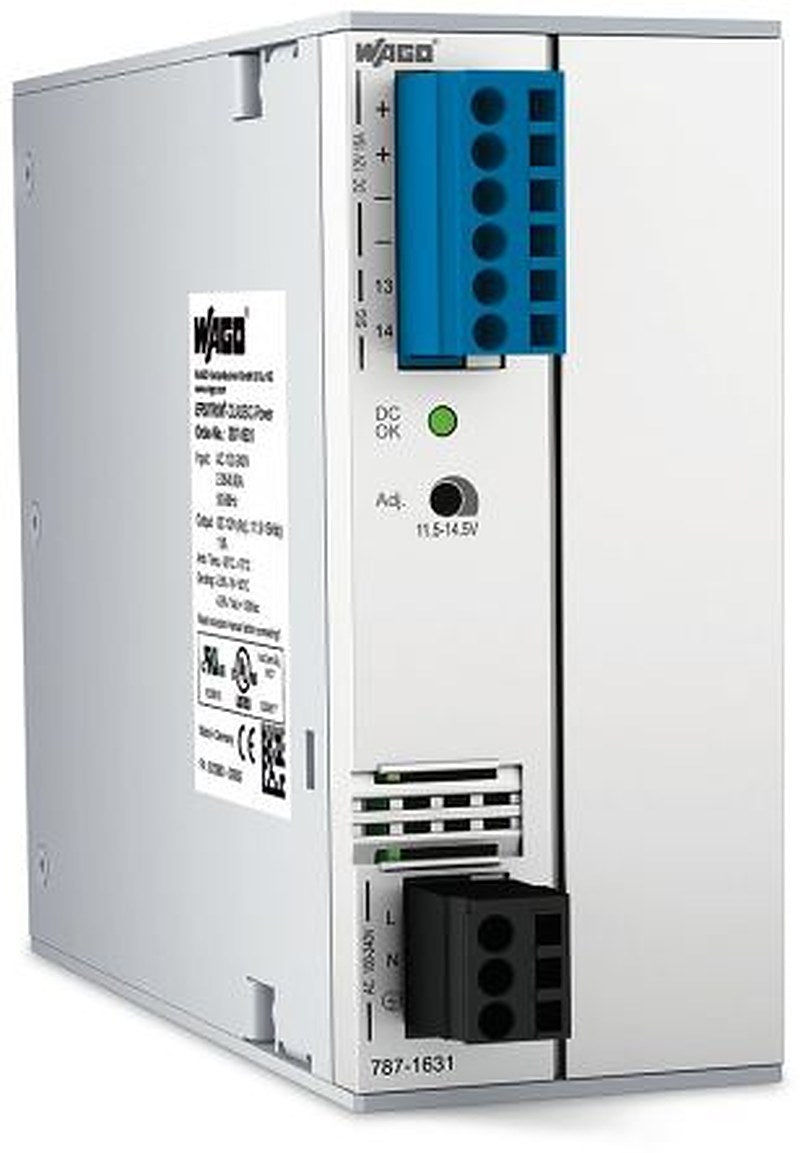WAGO 787 Switched Mode Power Supply DIN Rail Power Supply 264V ac AC Input 12V dc, 15 A Output DC 180 W