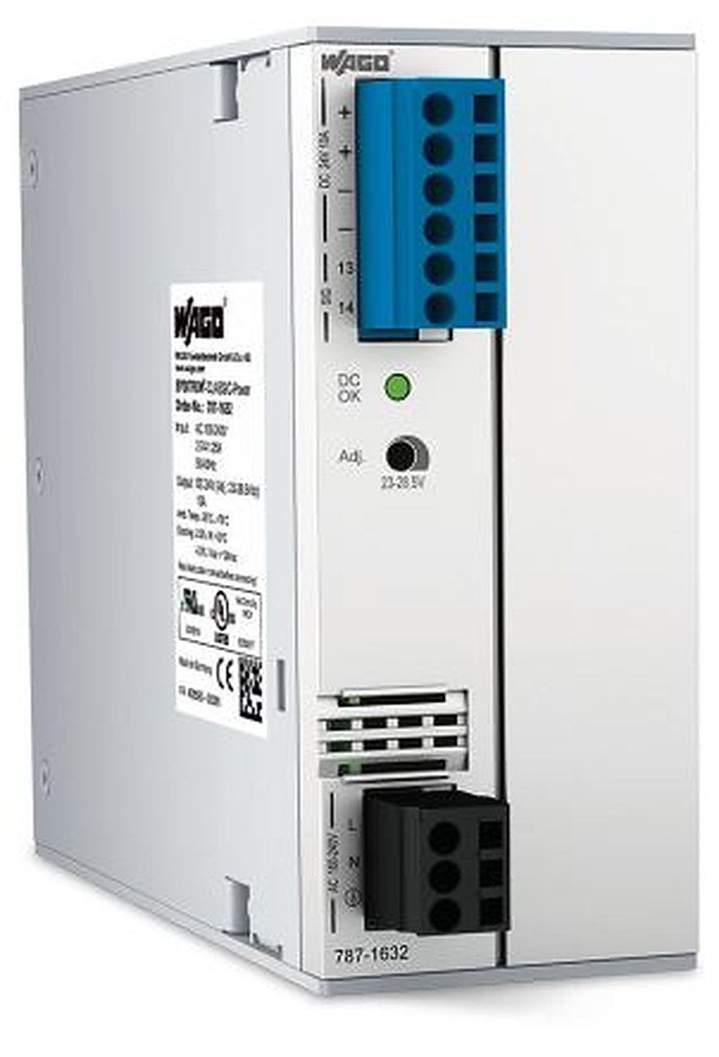 WAGO 787 Switched Mode Power Supply DIN Rail Power Supply 264V ac AC Input 24V dc, 10 A Output DC 240 W