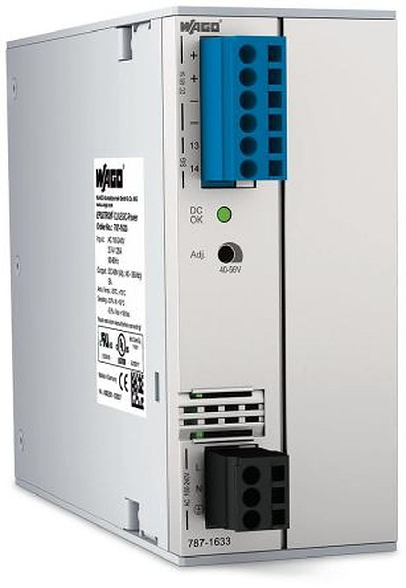 WAGO 787 Switched Mode Power Supply DIN Rail Power Supply 264V ac AC Input 48V dc, 5 A Output DC 240 W