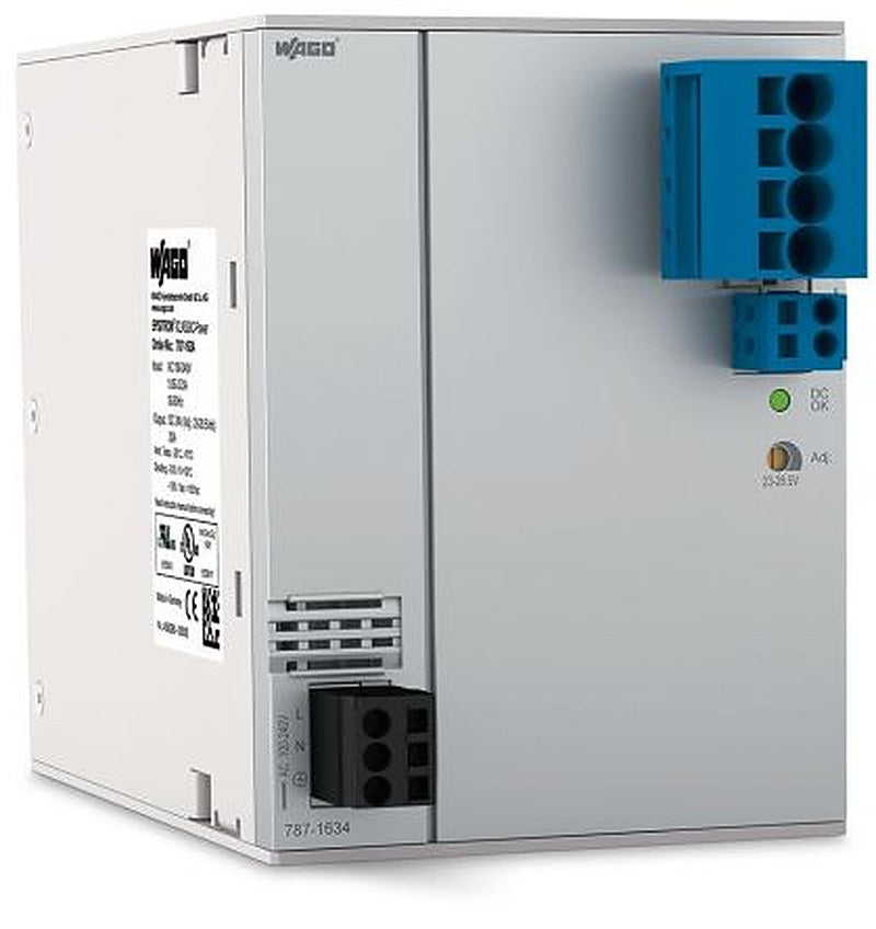 WAGO 787 Switched Mode Power Supply DIN Rail Power Supply 264V ac AC Input 24V dc, 20 A Output DC 480 W