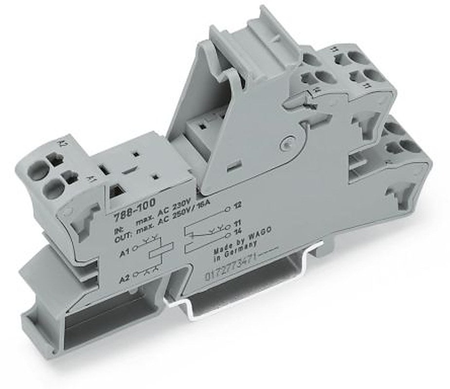 WAGO 788 2 Way 300V DIN Rail Relay Socket, for use with Basic Relays