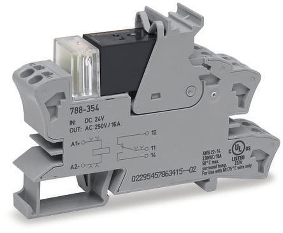 WAGO 1-Contact Interface Module, DIN Rail, 16A
