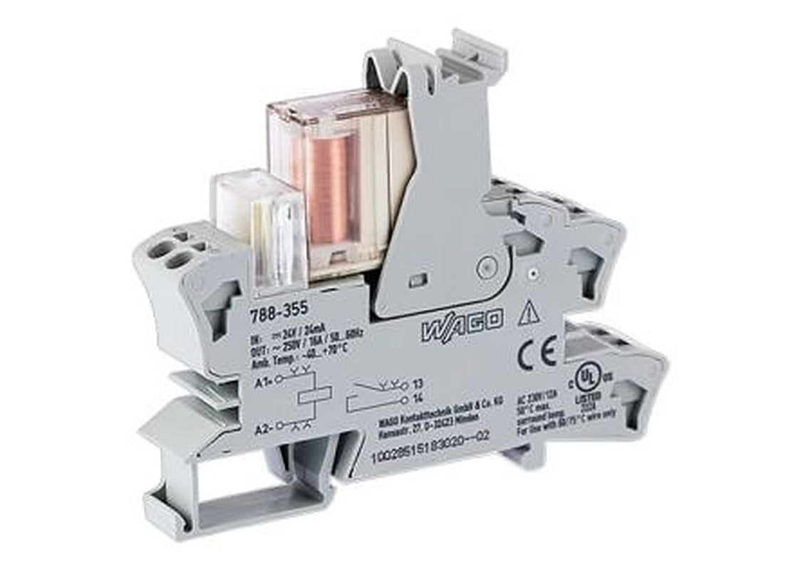 WAGO 788 Series Relay Module, DIN Rail, 24V dc Coil, 22mA