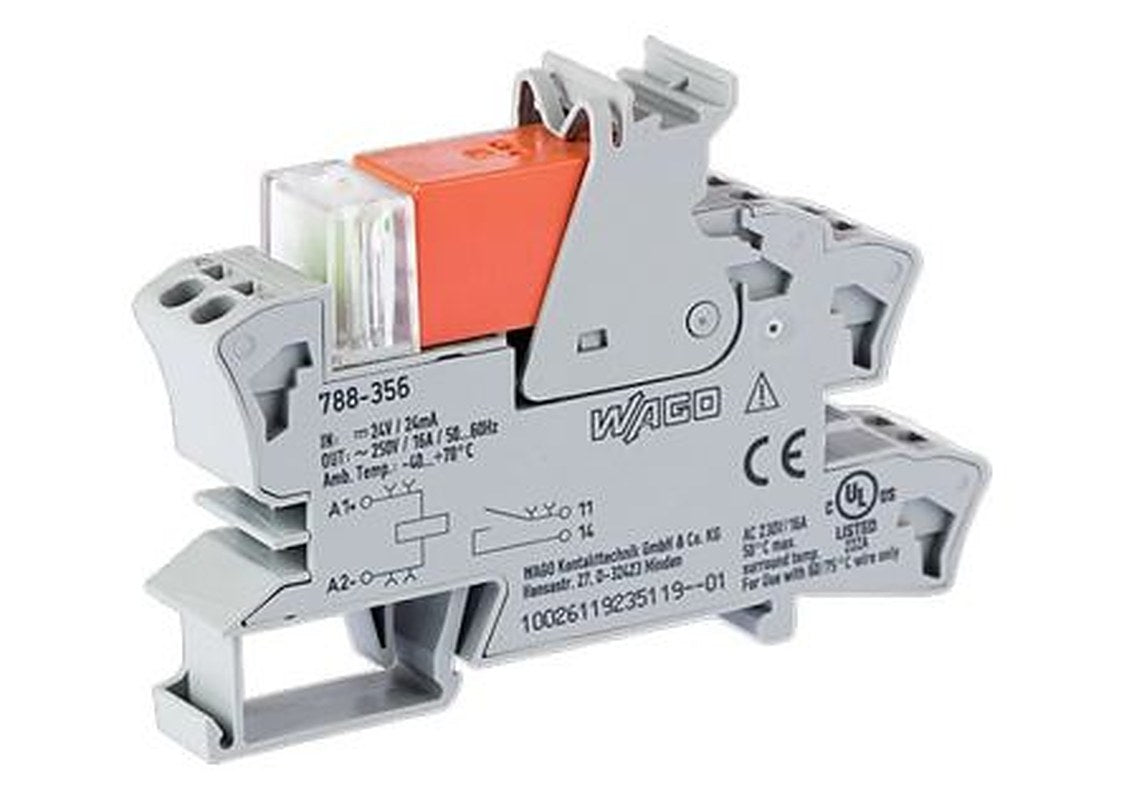 WAGO 788 Series Relay Module, DIN Rail, 24V dc Coil, 19mA