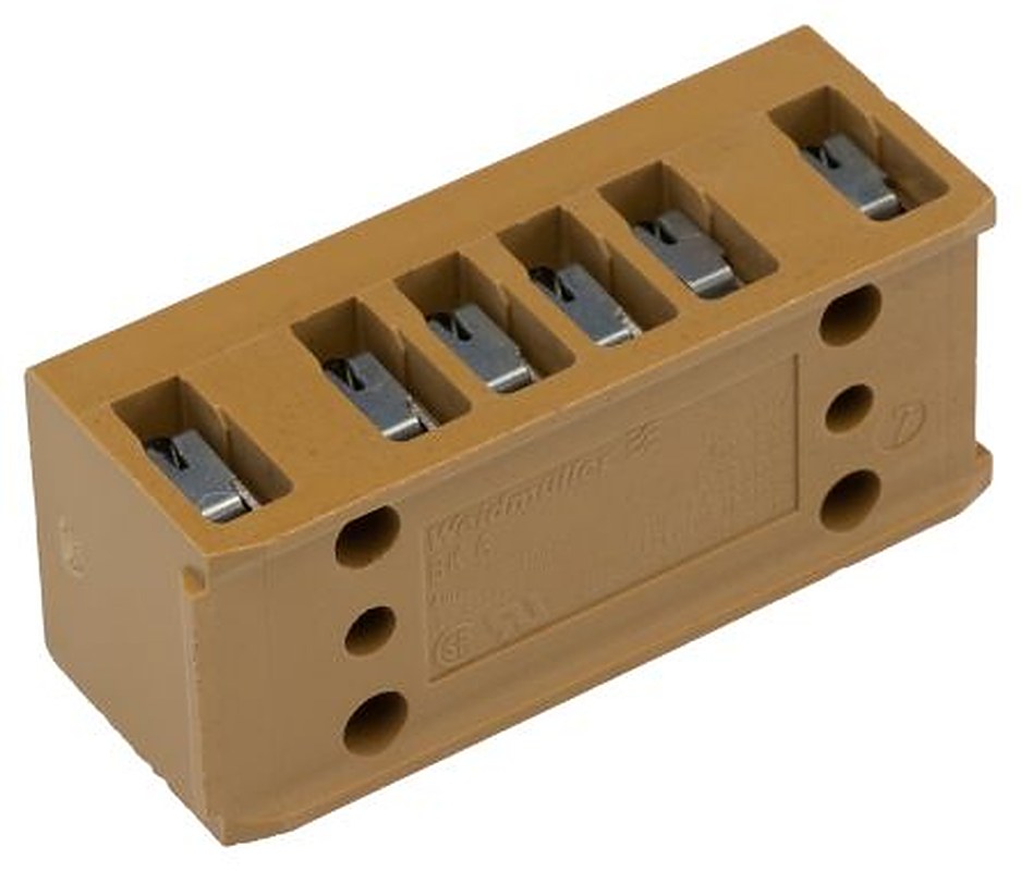 Weidmüller SAK Series Non-Fused Terminal Block, 6-Way, 12AWG, 22 AWG Wire, 32A Screw