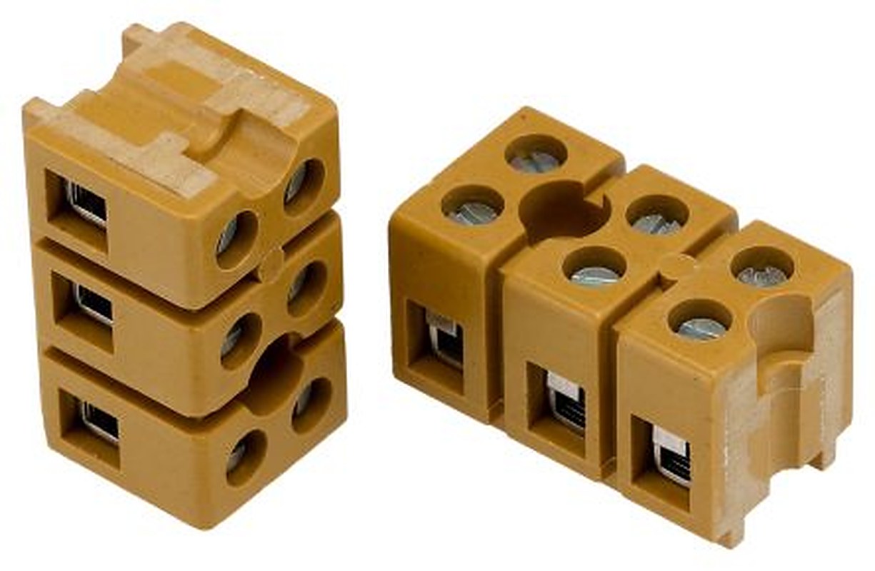 Weidmüller MK Series Terminal Strip, 3-Way, 12AWG, 22 AWG Wire, 24A