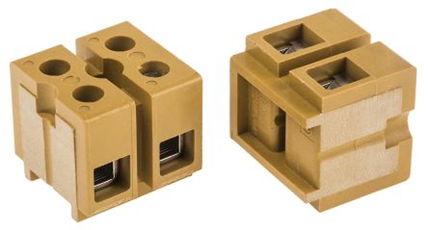 Weidmüller SAK Series Non-Fused Terminal Block, 2-Way, 10AWG, 22 AWG Wire, 41A Screw