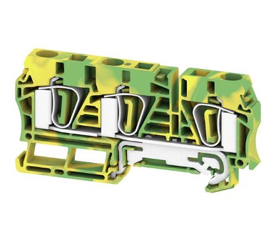 Weidmüller 7907400000 ZPE 6/3AN Series PE Terminal Green, Yellow, 6mm², 1-Level, Clamp