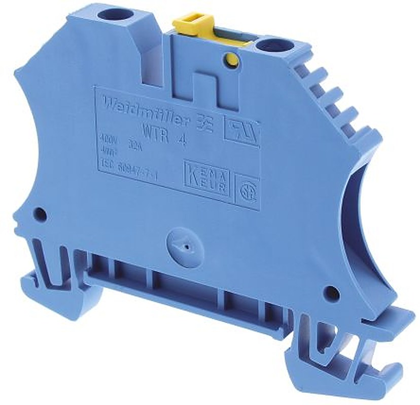 Weidmüller 7910190000 WTR Series Disconnect Terminal Block Blue, 4mm², 1-Level, Screw