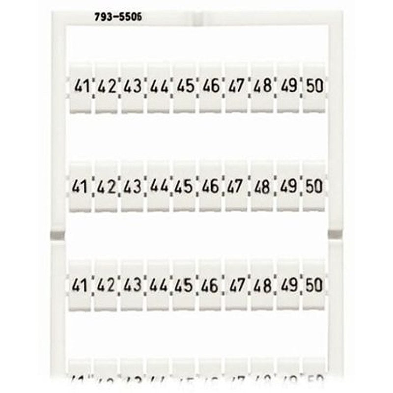 WAGO Numbers Marker Card for use with Terminal Block