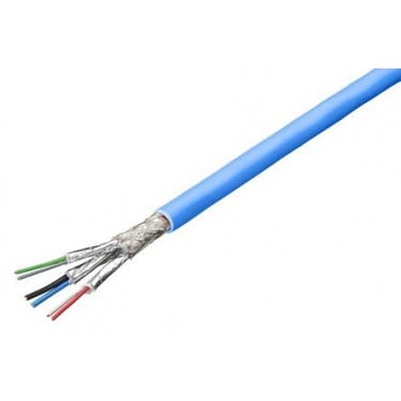 LI2Y 2X0,75ST + 2X (2X0,34ST) -CY SPECIAL CABLE, WITH BLUE SHEATH CONNECTION OF JB JUNCTION AND DISTRIBUTION BOX IN AN AREA SUBJECT TO EXPLOSION HAZARDS AND IB INTERMEDIATE BOX FOR PERMANENT ON-SITE INSTALLATION; OCCASIONAL BENDING POSSIBLE, APPROX. 10.8 MM OUTER DIAMETER, AMBIENT TEMPERATURE -40 TO +80 CEL. CABLE CUT TO LENGTH, WITHOUT CONNECTOR.