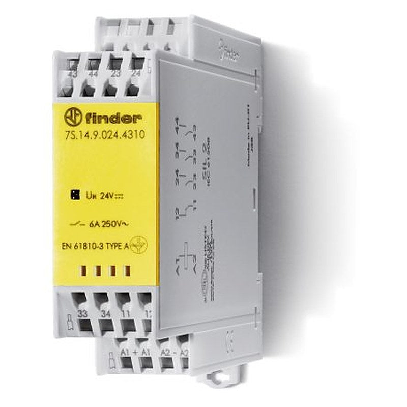 Finder DIN Rail Non-Latching Relay, 110V dc Coil, 6A Switching Current, DPDT