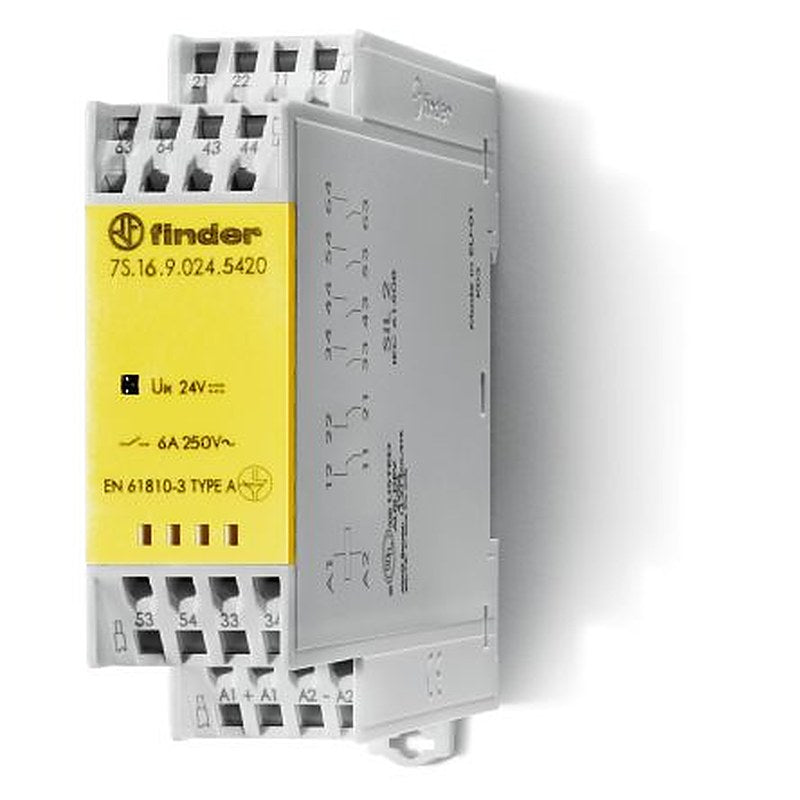 Finder DIN Rail Non-Latching Relay, 110V dc Coil, 6A Switching Current, 4 NO/2 NC