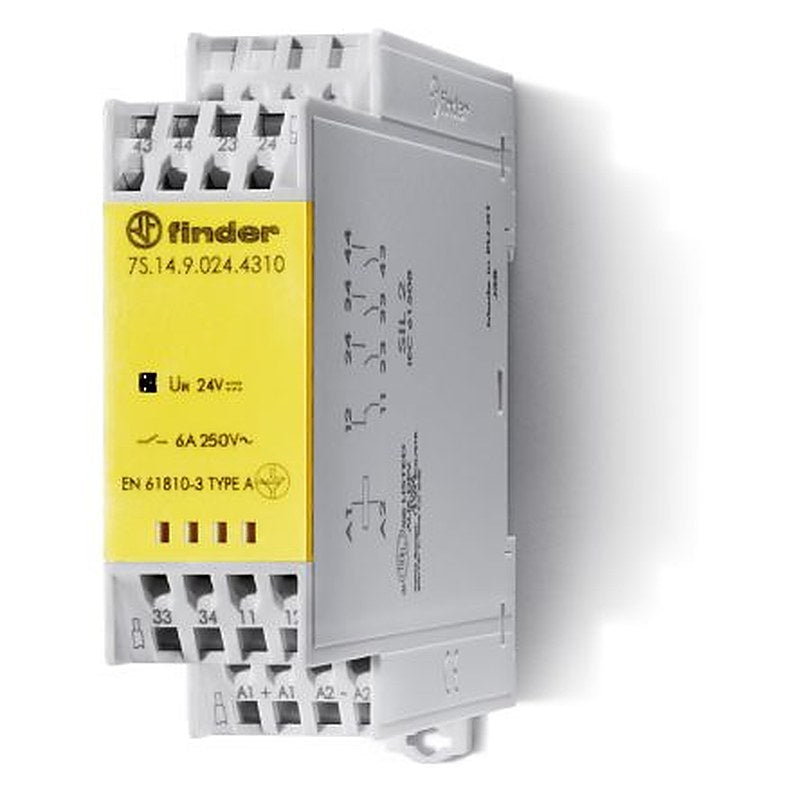 Finder DIN Rail Non-Latching Relay, 230V ac Coil, 6A Switching Current, 3PDT