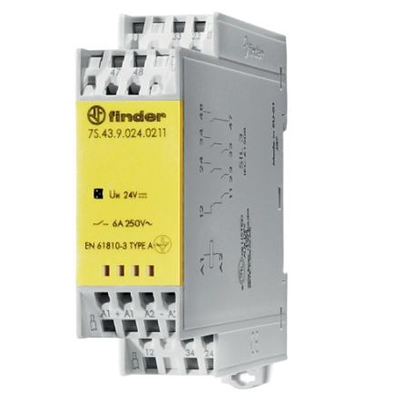 Finder DIN Rail Non-Latching Relay, 12V dc Coil, 6A Switching Current