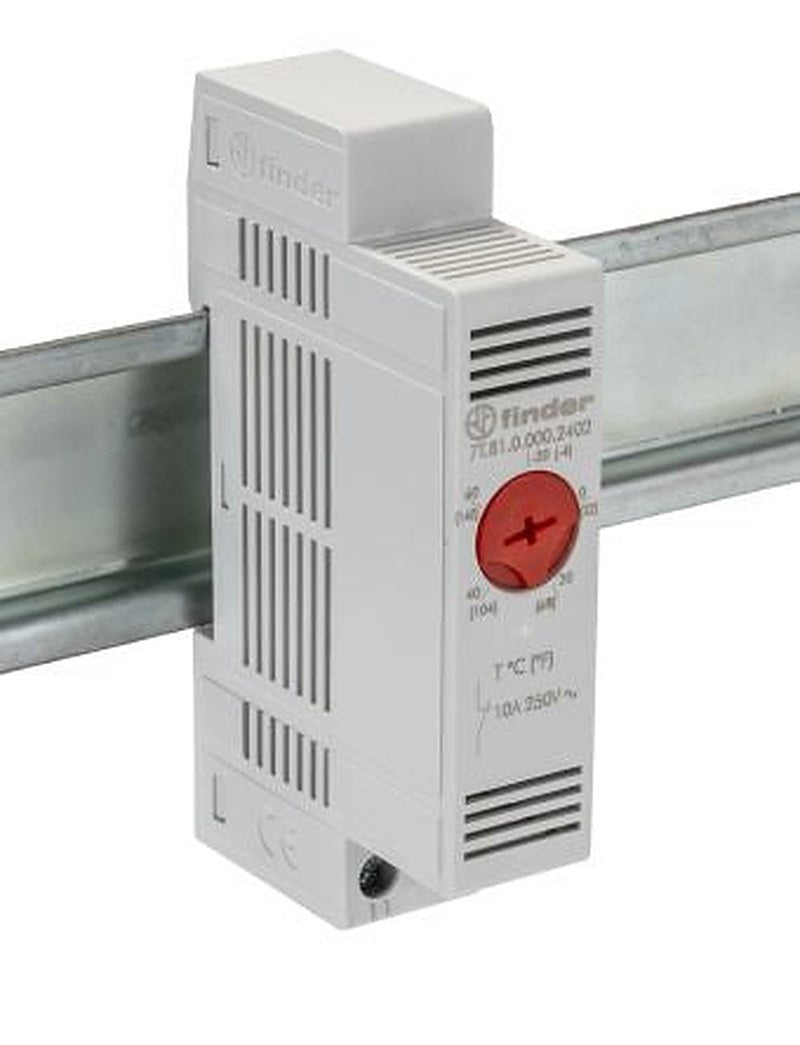 Finder 7T 1 NO (SPST-NO) Thermostat, 20 A, 110V ac/dc, 240 V ac/dc, 60 °C, -45 °C