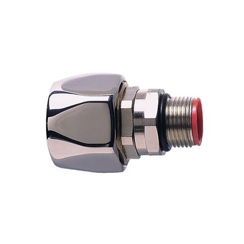 ABB Fitting Metallic, Conduit Fitting, 9.53 mm Nominal Size, M20, Nickel Plated Brass, Metallic IP68 rating
