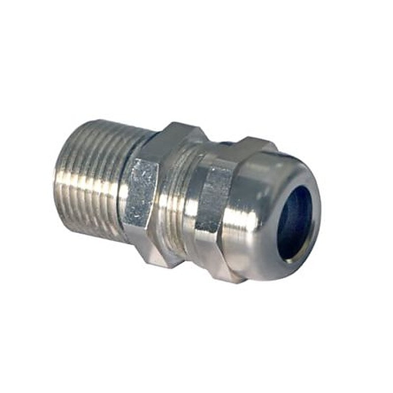 ABB Glands Series Metallic Nickel Plated Brass Cable Gland, M50 Thread, 26 mm min., 35 mm max., IP69, IP68, IP66