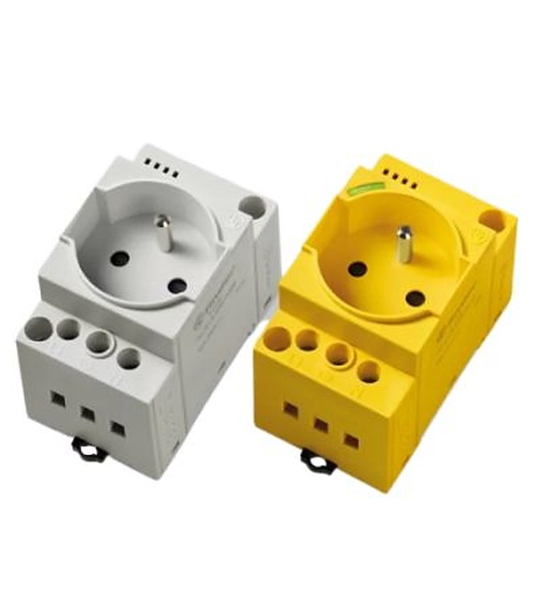 Finder 7U Grey, Yellow Power Socket, 16A