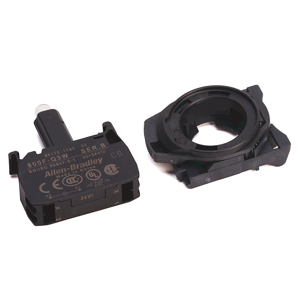Integrated LED (screwless), Plastic Latch Mount, 240V AC, Red LED